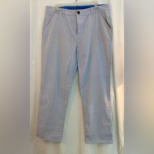 Riders by Lee Blue Gray & White Light Corduroy Slim Crop Pants Size 14